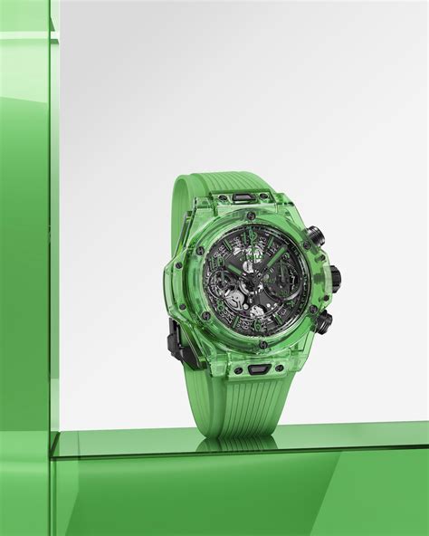 hublot pink green watch|Hublot unico green saxem review.